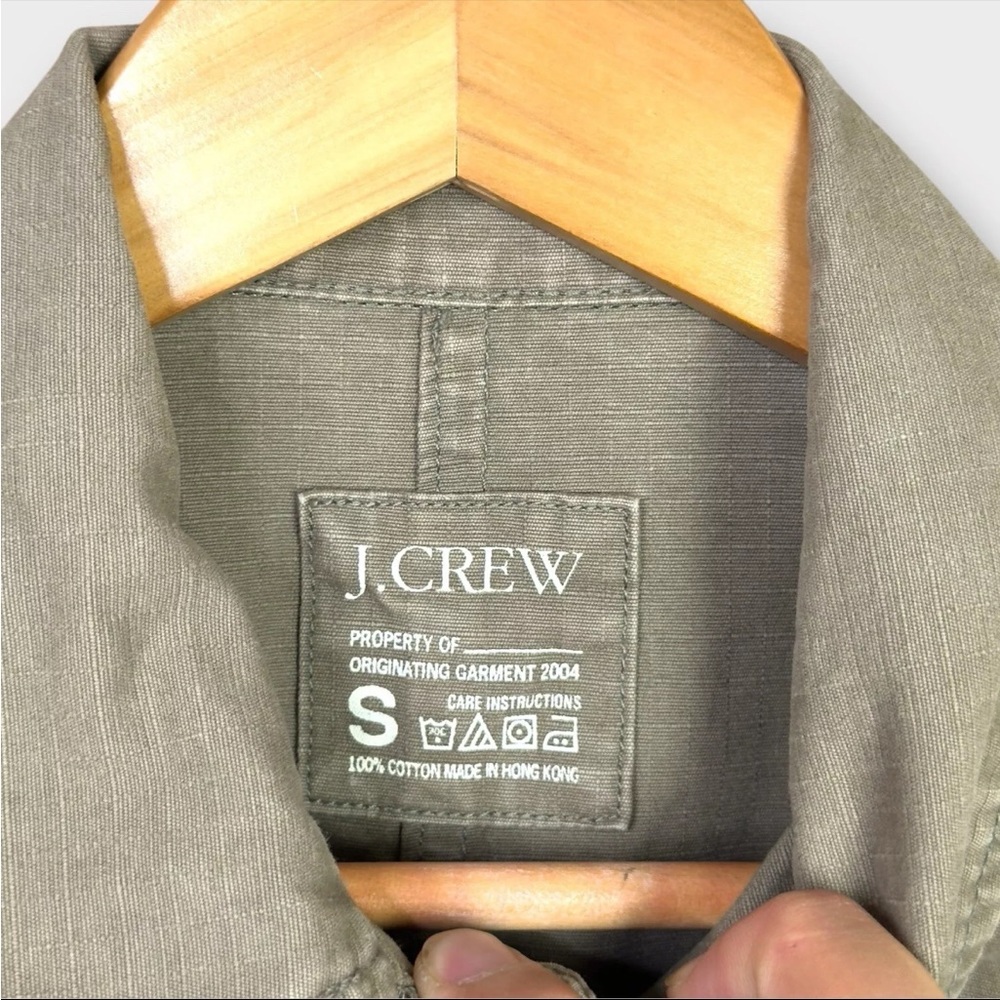 J Crew Women's Utility Cargo Safari Jacket Sz Small Green Military Field Y2K VTG - Picture 8 of 12